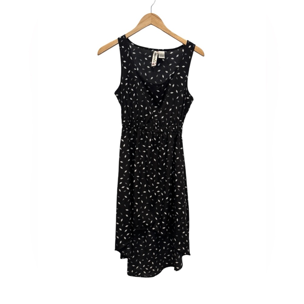 Mimi Chica Black High Low Dress with White Accents